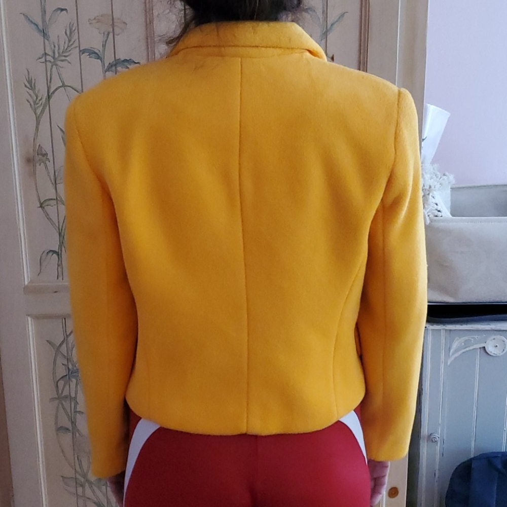 Womens yellow  fleece lined jacket - Picture 3 of 6
